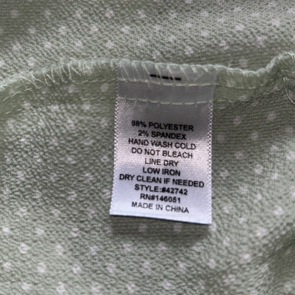 Monteau Anthropologie | Polka Dot Jumpsuit Button Up Bubble Sleeveless Mint G… - Picture 7 of 9